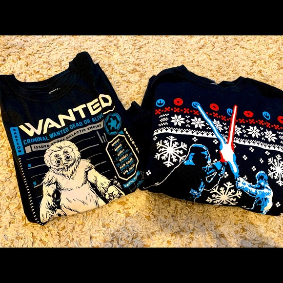 Star Wars funko t shirt & holiday sweatshirt L/XL